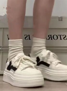 2023年春季爆款鞋子ins百搭厚底小白鞋女防滑韩版板鞋透气运动鞋