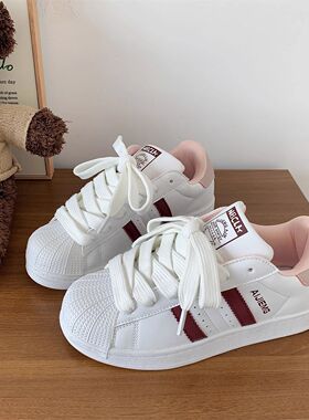 小众韩版贝壳头小白鞋女ins潮2024新款百搭透气学生休闲运动板鞋