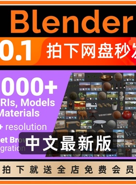 【限时特价】Blender插件中文版 Poly Haven 资产模型建模贴图