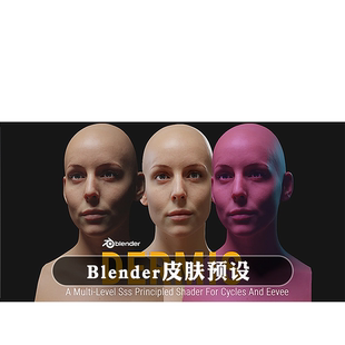 Blender皮肤预设Dermis Shader 1.3 3S材质着色器Skin aisurface