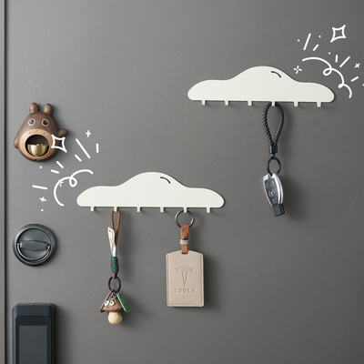 强力磁吸挂钩一排入户门可爱装饰挂钥匙收纳防盗门门口冰箱挂勾