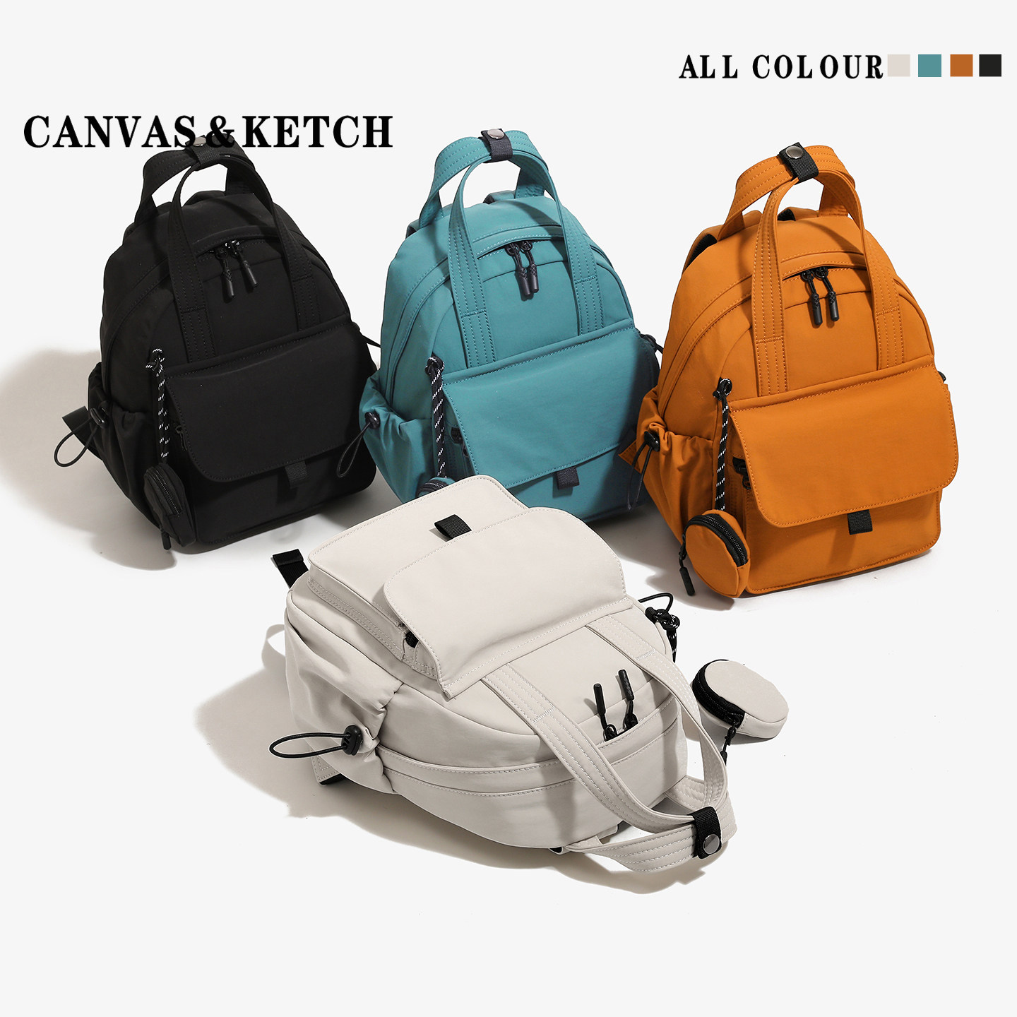 双肩包女2025新款书包户外运动轻便百搭背包小众设计款短途旅行包