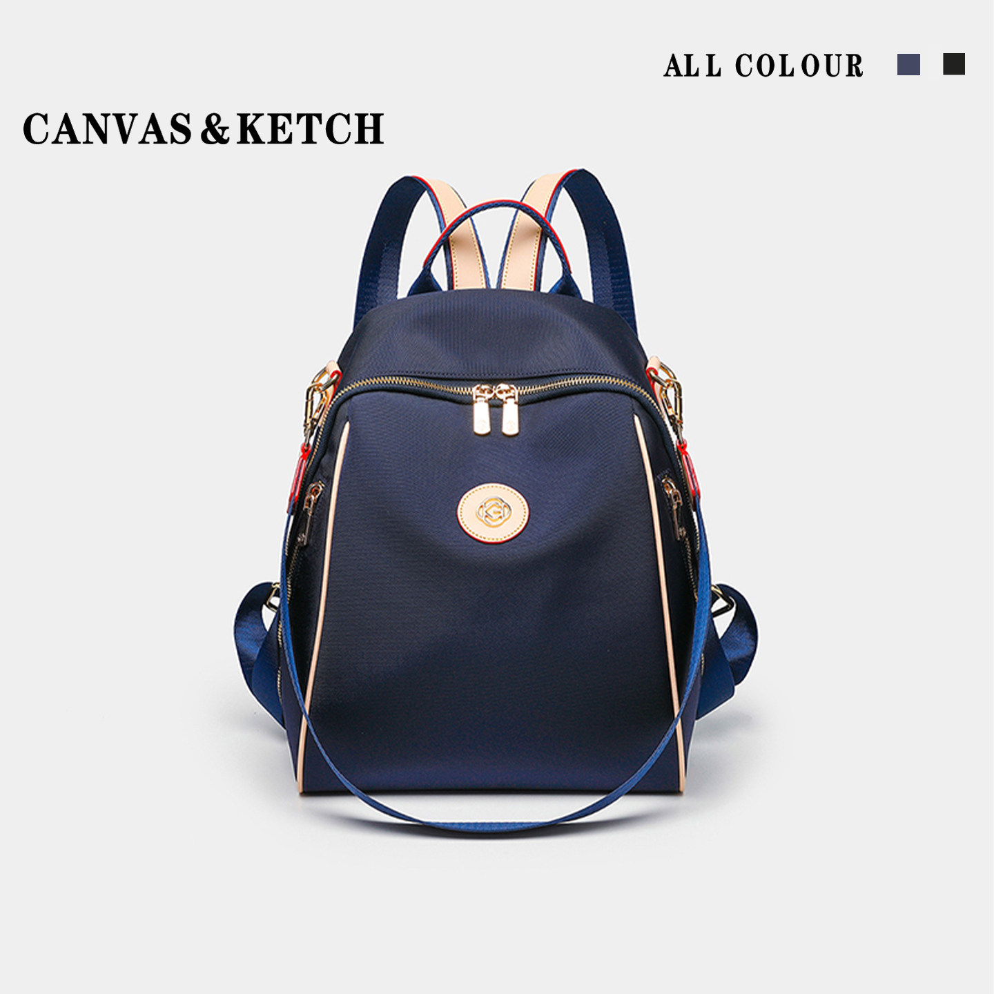 CanvasKetch大容量旅游双肩包女2026新款简约时尚轻便可单肩背包