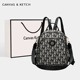 CANVAS&KETCH双肩包包女2026新款 时尚 书包印花帆布包大容量背包女