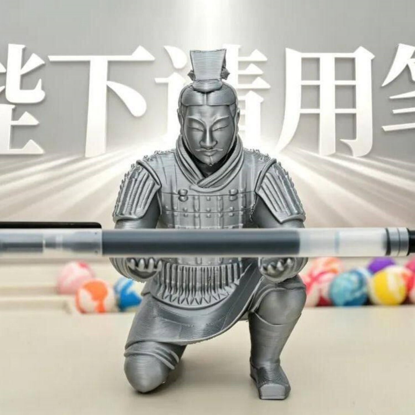 兵马俑笔架!3d打印复古跪姿兵人收纳架学生文具创意桌面装饰摆件