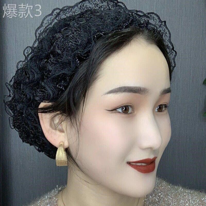 蕾丝头巾女包头帽遮白发的帽子薄款白头发头饰遮盖神器显年轻发套