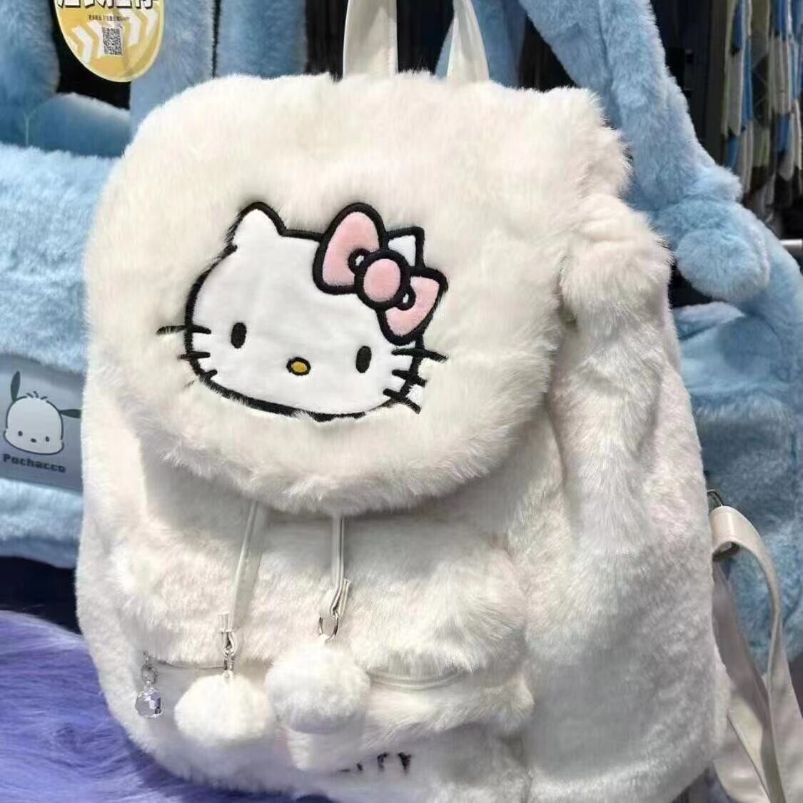 旅行大师原创可爱双肩包毛绒翻盖式书包女休闲新款大容量甜美背包