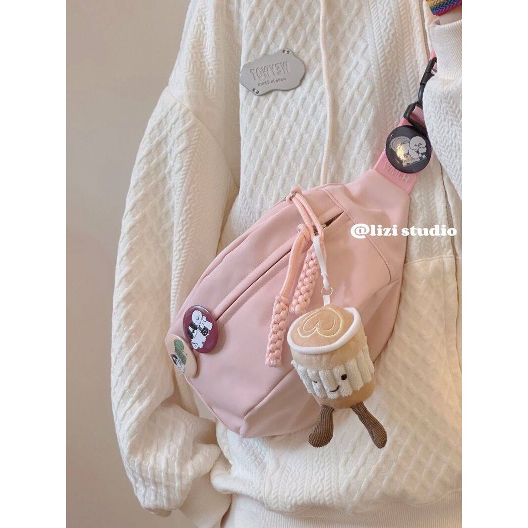 儿童运动斜挎包女孩帆布休闲包包女新款潮夏天运动胸包小众百搭