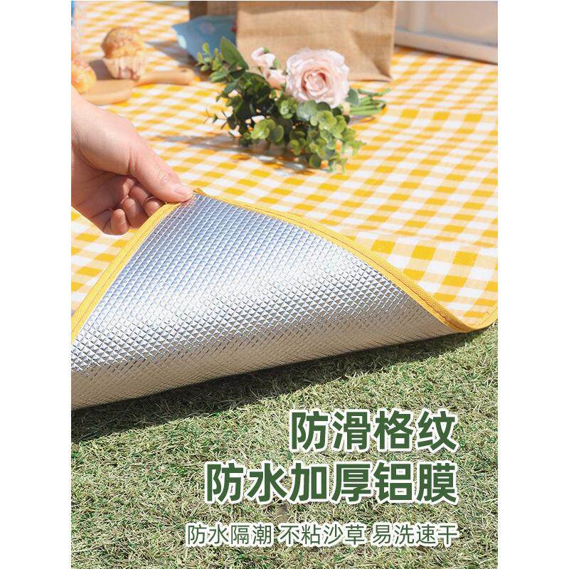 野餐垫户外徒步休闲公园坐垫加厚便携带野外野炊垫露营帐篷防潮垫