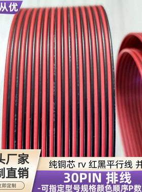 直销纯铜rv红黑色30P平行线0.5平方物联网智能设备电源延长线定制
