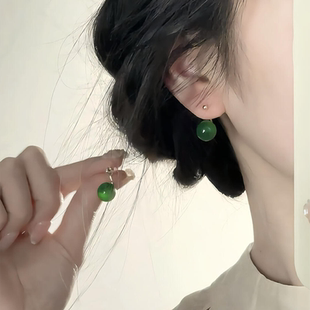 江春水~新中式绿珠耳钉2025新款爆款高级感耳环配旗袍古风耳饰女
