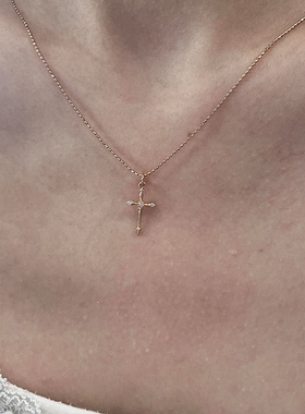 极简十字架项链女轻奢小众锁骨链