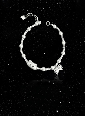 法棍猫仿碎银子手链女款2026新款