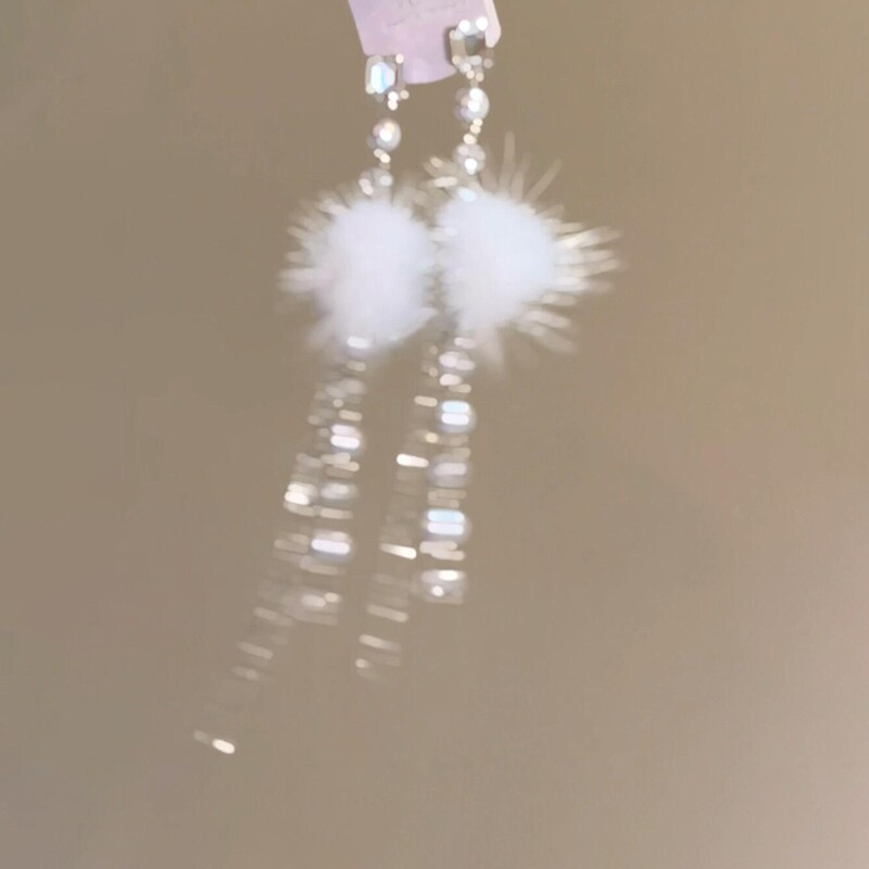 雪花漫舞！毛茸茸流苏耳钉高级感轻奢耳环秋冬甜美温柔时尚耳饰女,饰品/流行首饰/时尚饰品新,耳钉,淘宝优惠券,粉丝福利购,淘宝优惠卷