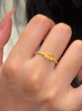 金色马蹄戒指女小众设计轻奢指环