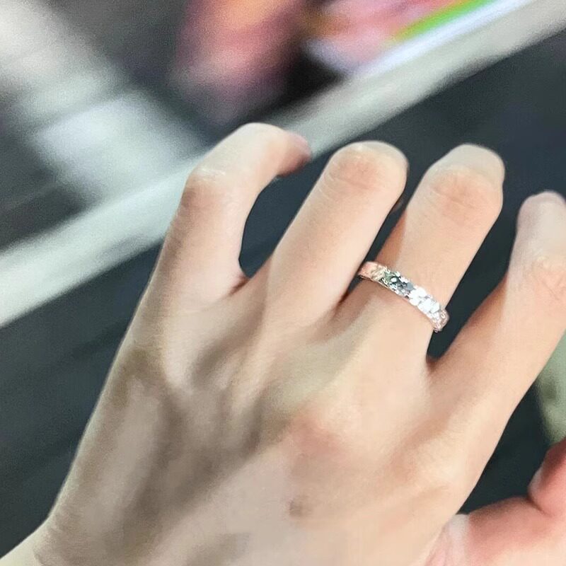 素圈戒指女小众银色冷淡风食指戒图片