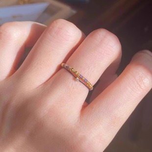 紫气东来紫色编绳戒指女小众设计轻奢高级感新中式食指戒小巧指环