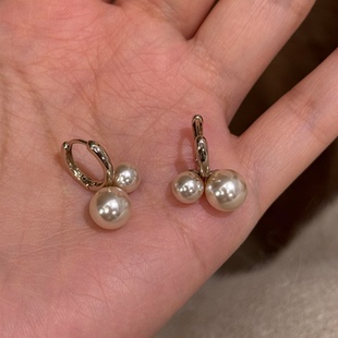 小步舞曲!法式复古名媛风仿珍珠耳扣温柔独特耳环百搭气质耳饰女
