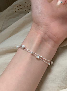 星星磨砂小球双层手链女款ins风