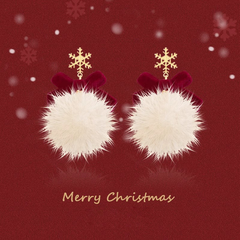 毛茸茸红色蝴蝶结耳钉高级感轻奢秋冬氛围耳环2026新年雪花耳饰女,饰品/流行首饰/时尚饰品新,耳钉,淘宝优惠券,粉丝福利购,淘宝优惠卷