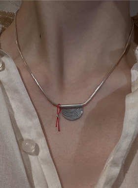 叠纹吊坠项链女款2026新款锁骨链