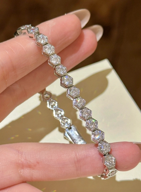 叠戴六边形蜂巢手链轻奢小众精致