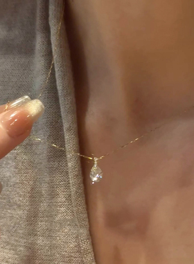 水滴项链女款2025新款轻奢锁骨链