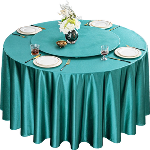 酒店转盘套罩饭店大圆桌专用转盘套纯色玻璃台布套桌布圆形转芯套