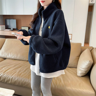 超好看爆款小个子立领外套女生加绒加厚大码时尚洋气短款保暖上衣