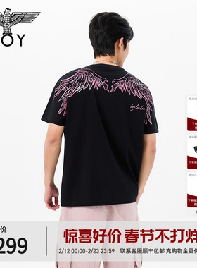 BOYLONDON翅膀美式高街潮牌2026年春夏男女款短袖T恤N01911