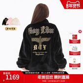 BOYLONDON秋冬男女款 夜航金曲 仿貂绒立领保暖毛绒外套N23902