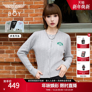 外套女春秋新款 BOYLONDON针织柔软开衫 毛衣W64908 斯莱学院