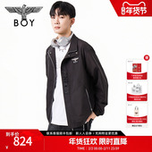 外套潮牌街头黑色休闲时尚 BOYLONDON春季 男女同款 翻领夹克N23069