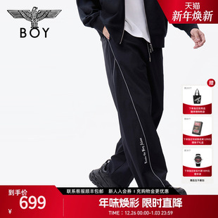 黑色直筒宽松休闲潮牌长裤 男女同款 N34019 春季 BOYLONDON25新款