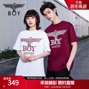 简约潮牌烫钻短袖 BOYLONDON春夏情侣款 T恤N01900 玫瑰誓约