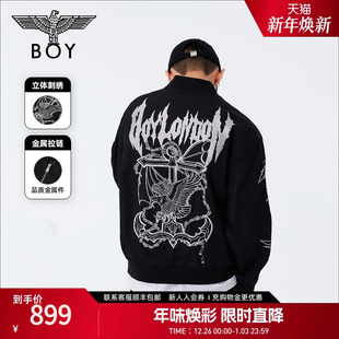 情侣款 BOYLONDON春季 棒球领朋克外套休闲夹克N23010 反叛力量