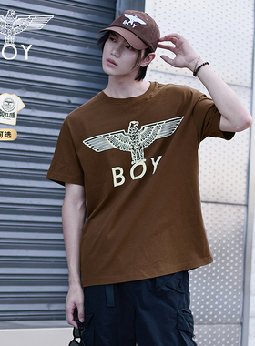 BOYLONDON夏季男女同款潮流时尚翅膀圆领短袖T恤N01129