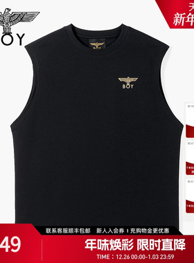 BOYLONDON高街时尚潮牌夏季经典老鹰logo针织无袖T恤N02001