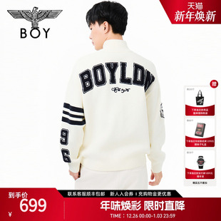 新款 2025春季 BOYLONDON男女同款 半开领毛衣N60033 格兰学院