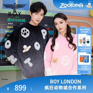BOYLONDON情侣毛衣套头渐变上衣N60042 迪士尼疯狂动物城合作