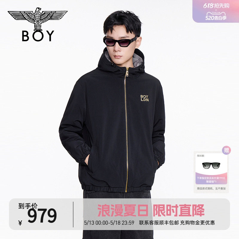 BOYLONDON春季情侣拉链连帽百搭街头防风工装夹克外套N23