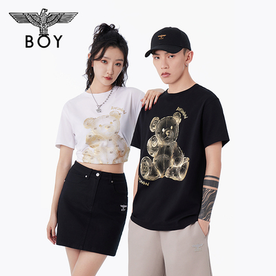 boylondon24小熊印花时尚圆领T恤