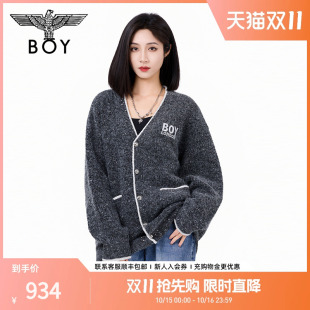 针织毛衣N64901 BOYLONDON潮牌V领烫钻绣花开衫 繁星点点