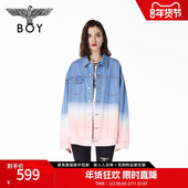 BOYLONDON春季 高街潮牌情侣甜酷风宽松牛仔外套N50007
