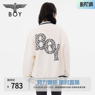 棒球领潮牌夹克N12010 外套简约提花时尚 BOYLONDON春季 男女同款