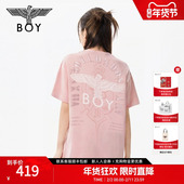 夏季 粉色潮牌休闲T恤N01095 BOYLONDON男女同款 短袖 元 气少女