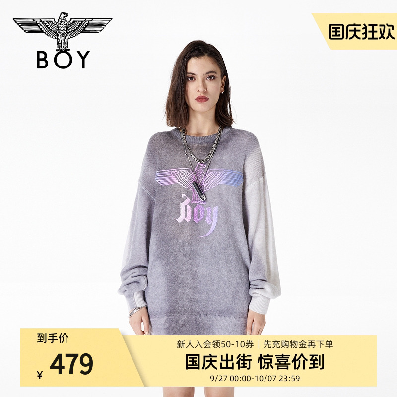 BOYLONDON男女款渐变彩色针织衫