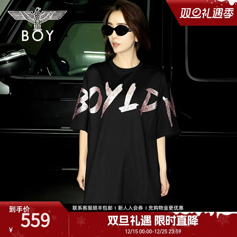 【公主日记】BOYLONDON潮牌连衣裙女夏季时尚高街黑色中裙W