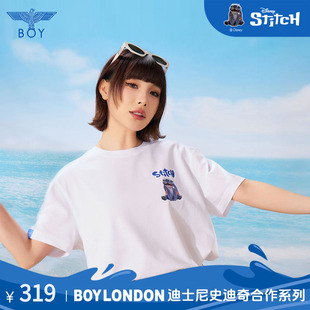 印花街头短袖 BOYLONDON情侣款 T恤N01333 迪士尼史迪奇合作系列