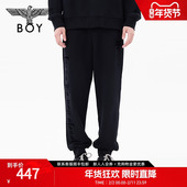 简约休闲宽松黑色束脚裤 BOYLONDON冬男女同款 长裤 N15090